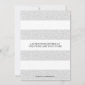 Rayures Argentées et Blanches - Invitation Enterre (Dos)
