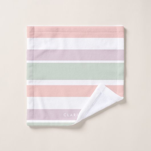 Rayures assez en pastel de violette de vert de (Gant de toilette)