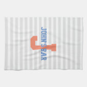 Rayures avec la serviette de barre de monogramme (Horizontal)