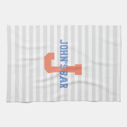 Rayures avec la serviette de barre de monogramme (Horizontal)