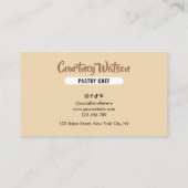 Rayures Beige Tendances Carte de Visite Moderne po (Dos)