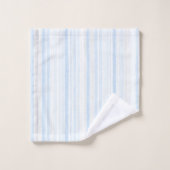 Rayures blanches bleu bébé (Gant de toilette)