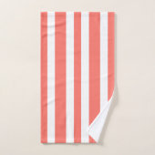 Rayures blanches de corail d'été (Serviette à main)