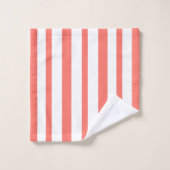 Rayures blanches de corail d'été (Gant de toilette)