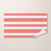 Rayures blanches de corail d'été (Serviette à main)