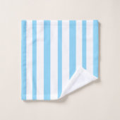 Rayures blanches et bleu profond clair  (Gant de toilette)