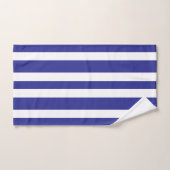 Rayures blanches et bleu profond clair  (Serviette à main)