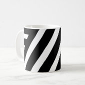 Rayures blanches et noires sur un mug classique (Devant gauche)