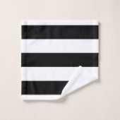 Rayures blanches noires (Gant de toilette)