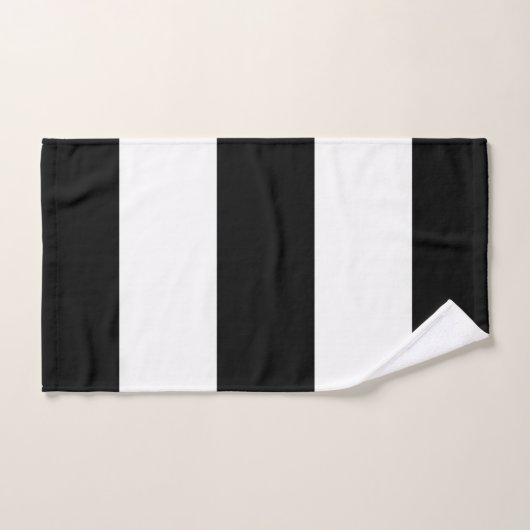 Rayures blanches noires (Serviette à main)