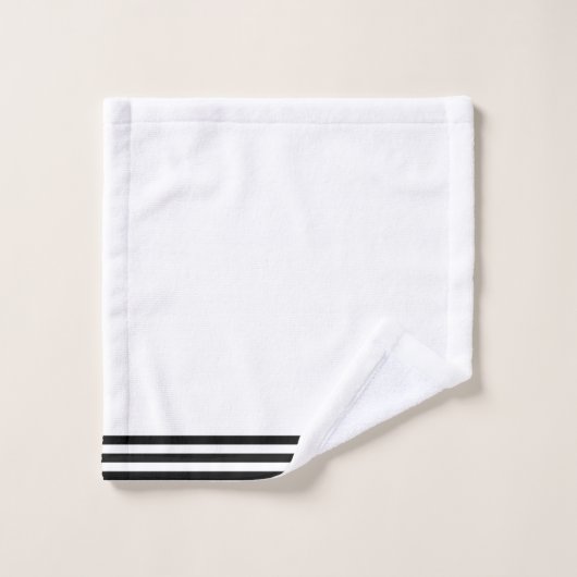 Rayures blanches + noires (Gant de toilette)