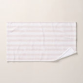 Rayures blanches rose clair (Serviette à main)