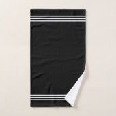 Rayures blanches sur fond noir (Serviette à main)