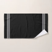 Rayures blanches sur fond noir (Serviette à main)