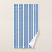 Rayures bleu clair et blanc (Serviette à main)