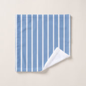 Rayures bleu clair et blanc (Gant de toilette)