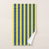Rayures bleu foncé et jaune  (Serviette à main)