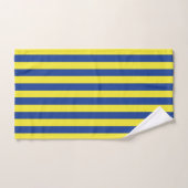 Rayures bleu foncé et jaune  (Serviette à main)