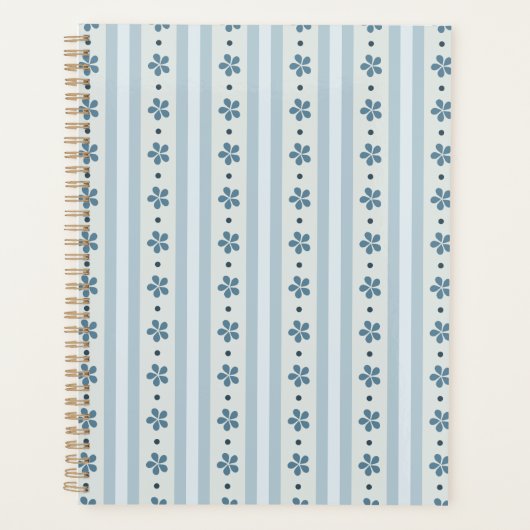 Rayures Bleues Clair Et Fleurs (Devant)