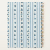 Rayures Bleues Clair Et Fleurs (Dos)