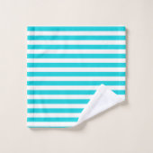 Rayures bleues et blanches de piscine (Gant de toilette)