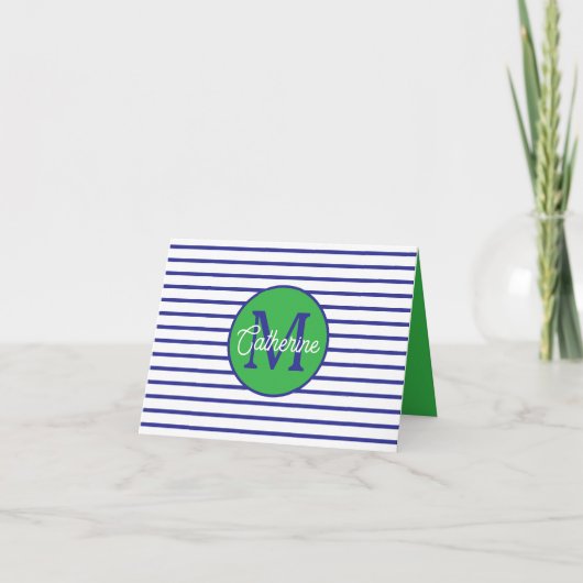 Rayures Bleues et Blanches Prépa avec Monogramme V (Devant)