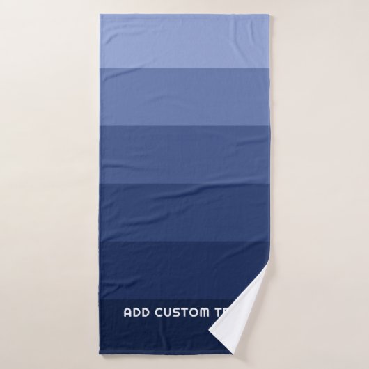 Rayures Bleues Rétro avec un Nom Simple Sans Serif (Serviette de bain)