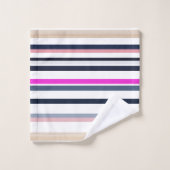 Rayures bleues roses et sable (Gant de toilette)