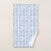 Rayures bleues rustiques siciliennes italiennes (Serviette à main)