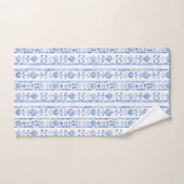 Rayures bleues rustiques siciliennes italiennes (Serviette à main)