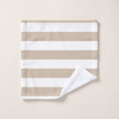 Rayures Brown et blanches claires (Gant de toilette)