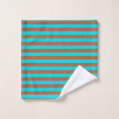 Rayures Brown et turquoises (Gant de toilette)