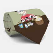 rayures Brown et vertes cravate de dessin animé de (Roulé)