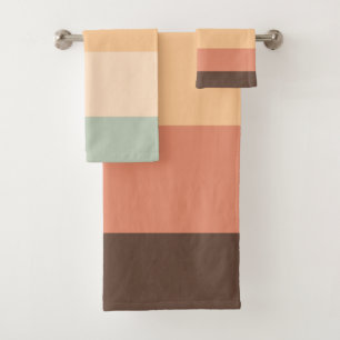 rayures Brown, vertes, jaunes et orange