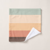 rayures Brown, vertes, jaunes et orange (Gant de toilette)