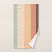 rayures Brown, vertes, jaunes et orange (Serviette à main)