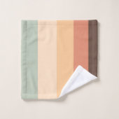 rayures Brown, vertes, jaunes et orange (Gant de toilette)