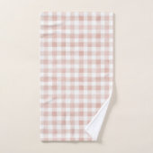 Rayures carreaux rose blush (Serviette à main)