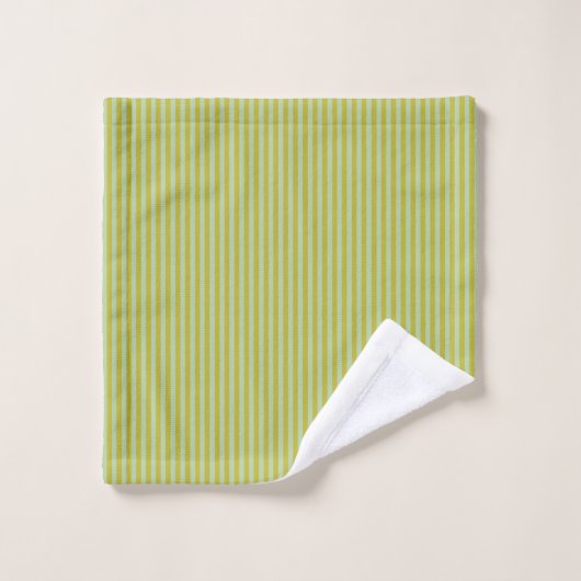 Rayures Chartreuse et Vert Pistache (Gant de toilette)