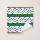 Rayures Chevron Vertes Motif Géométrique (Gant de toilette)
