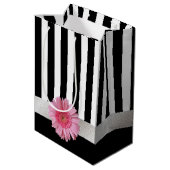 Rayures chics et sac de cadeau de marguerite de (Dos Angle)