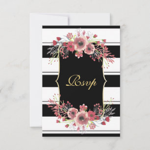 Rayures Classieuses Floral Aquarelle RSVP