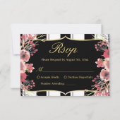 Rayures Classieuses Floral Aquarelle RSVP (Dos)