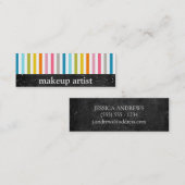 Rayures colorées - maquilleur - cartes de visite (Devant / Derrière)