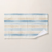 Rayures Crème Bleu de Plage (Serviette à main)