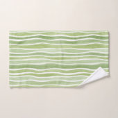 Rayures crème vert citron ondulées (Serviette à main)