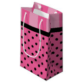 Rayures d'amour et sacs roses de cadeau de partie (Devant Angle)