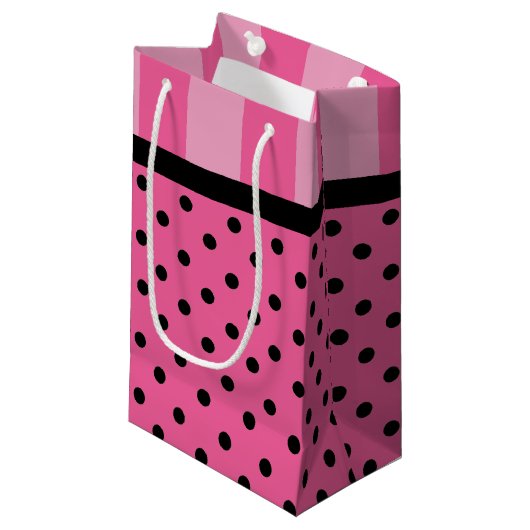 Rayures d'amour et sacs roses de cadeau de partie (Devant Angle)