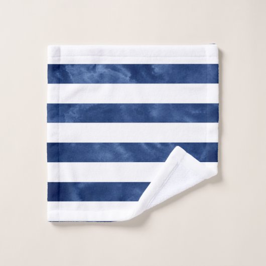 Rayures d'aquarelle Indigo (Gant de toilette)