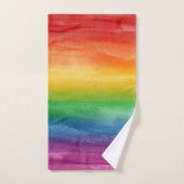 Rayures d'arc-en-ciel d'aquarelle (Serviette à main)